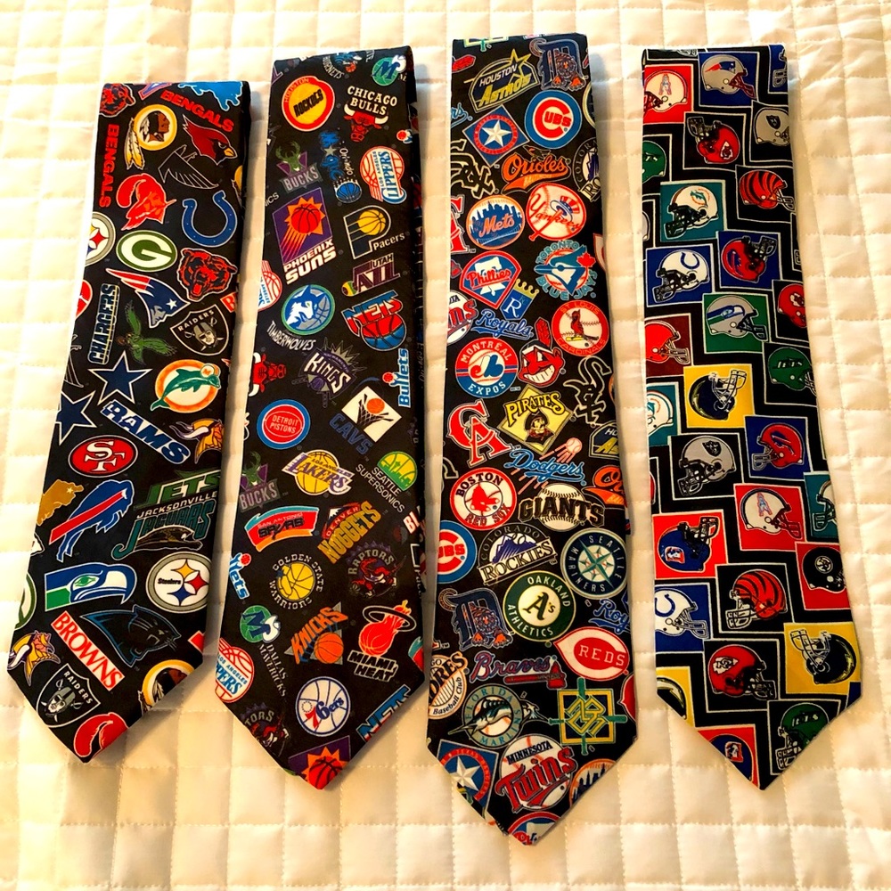 Vintage sports neckties